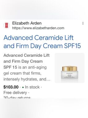 Elizabeth Arden White Jar with Gold Lid Moisturizer
